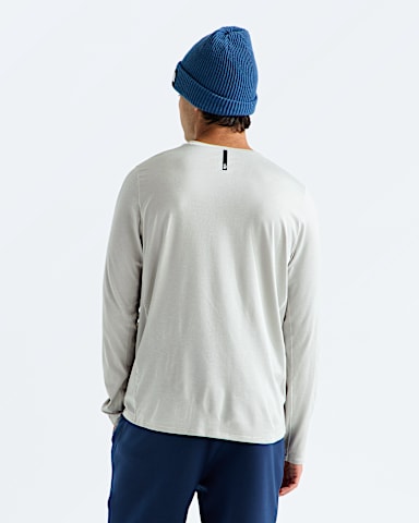 Mens Dynamic LongSleeve Tee TNF Cumulus Cloud Light Heather BACK