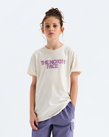 Girls Chalbi Relaxed ShortSleeve TeeGraphic TNF White Dune Main