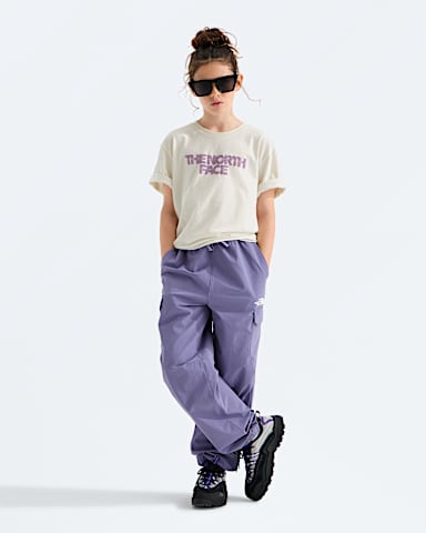 Girls Chalbi Relaxed ShortSleeve TeeGraphic TNF White Dune HERO2