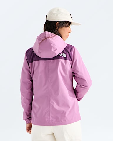 Womens Antora Rain Jacket TNF Hushed Lavender Chroma Purple BACK