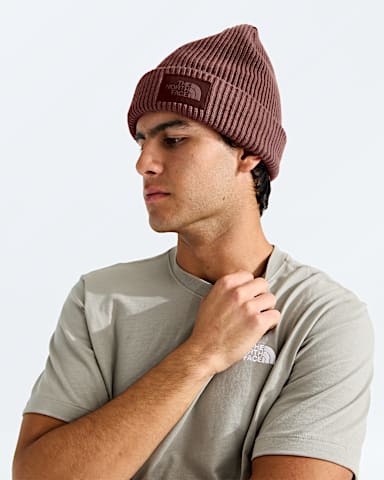 Salty Lined Beanie TNF Copper Silt MODELBACK