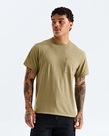 Mens TriBlend ShortSleeve Pocket Tee TNF Cedar White Heather HERO