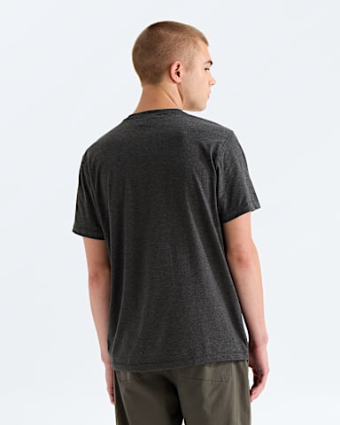 Mens TriBlend ShortSleeve Henley TNF TNF Black Heather BACK