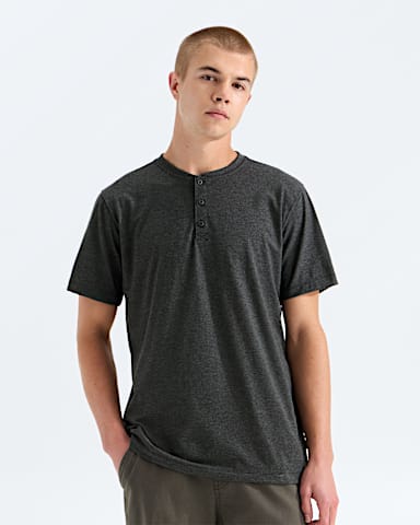 Mens TriBlend ShortSleeve Henley TNF TNF Black Heather HERO