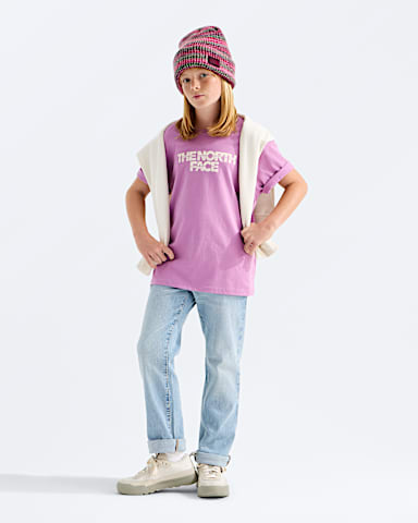 Girls Chalbi Relaxed ShortSleeve TeeGraphic TNF Hushed Lavender HERO2