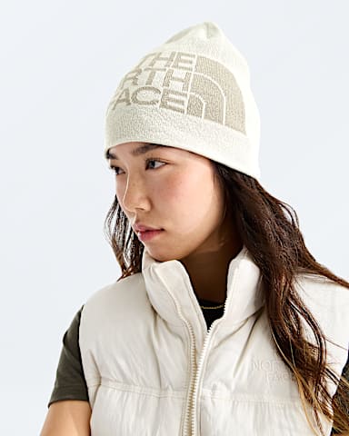 Reversible Highline Beanie TNF Stone SlabCumulus Cloud MODELBACK