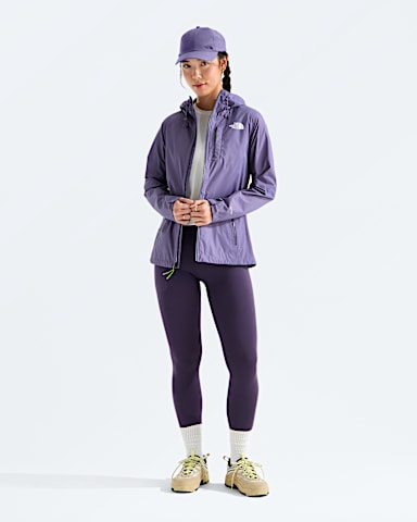 Womens Alta Vista Rain Jacket TNF Grounded Plum HERO2