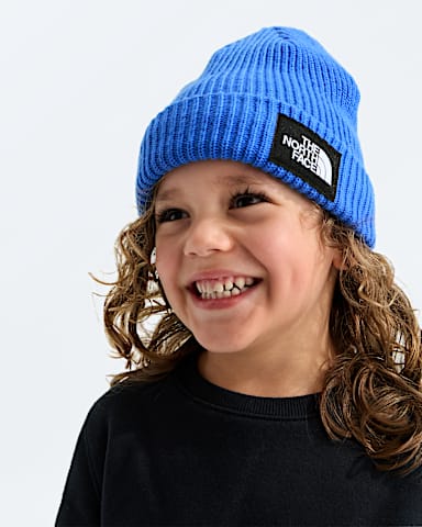 Kids Salty Lined Beanie TNF Active Blue MODELBACK