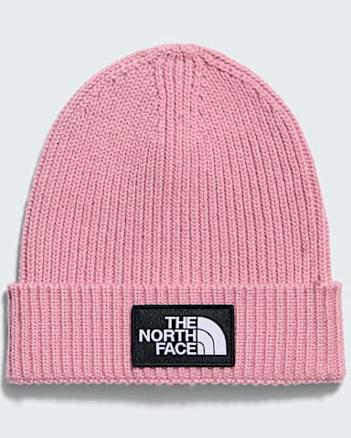 Kids TNF Logo Box Cuffed Beanie TNF Primrose HERO