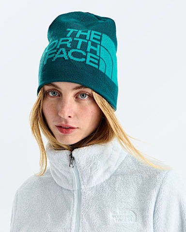 Reversible Highline Beanie TNF Restorative Teal Pacific Teal MODELBACK