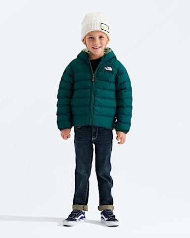 Kids Reversible Perrito Hooded Jacket TNF Pacific Teal HERO2