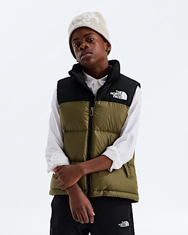 Boys  Girls 1996 Retro Nuptse Vest TNF Caraway Seed HERO2