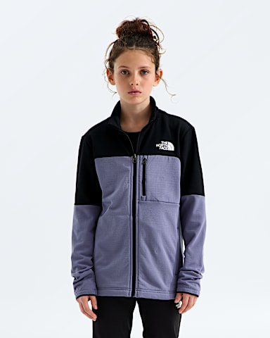 Boys  Girls Hike Mid Layer FullZip TNF Grounded Plum  TNF Black HERO2