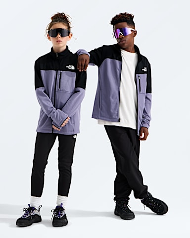 Boys  Girls Hike Mid Layer FullZip TNF Grounded Plum  TNF Black Main