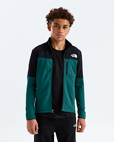 Boys Girls Hike Mid Layer FullZip TNF Pacific TealTNF Black HERO2