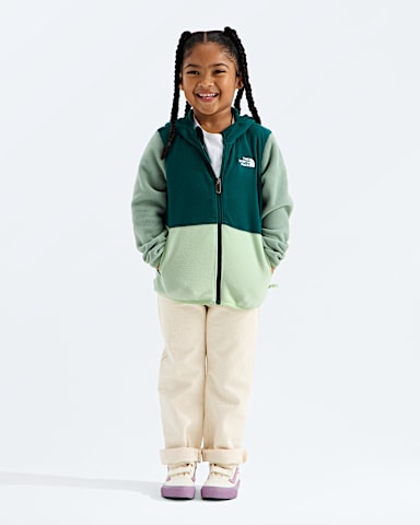 Kids Glacier FullZip Hoodie TNF Pacific TealCalcified LimeSlate Moss HERO3