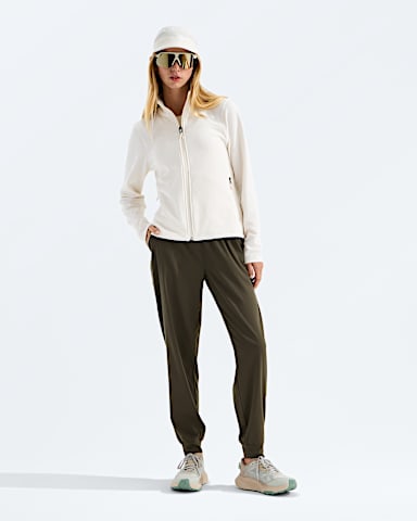 Womens Cedar Trail Grid Fleece Jacket TNF White Dune HERO2