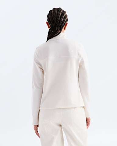 Womens Cedar Trail Grid Fleece Zip Jacket TNF White Dune BACK