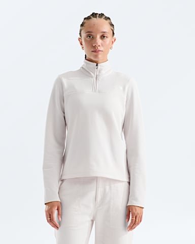 Womens Cedar Trail Grid Fleece Zip Jacket TNF White Dune Main