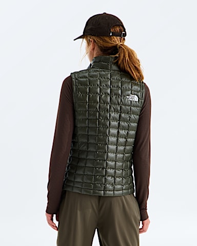 Womens THERMOBALL Vest TNF New Taupe Green BACK