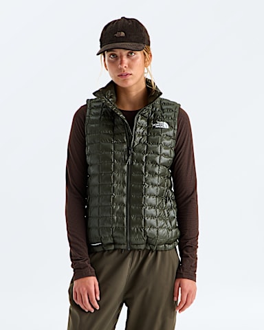 Womens THERMOBALL Vest TNF New Taupe Green HERO