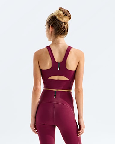 Womens Jaida Long Line Bra TNF Burgundy Crush BACK