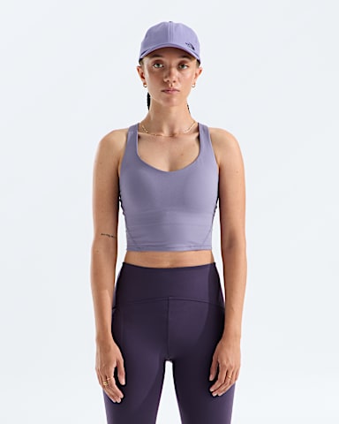 Womens Jaida Long Line Bra TNF Grounded Plum Main