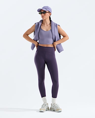 Womens Jaida Long Line Bra TNF Grounded Plum HERO2