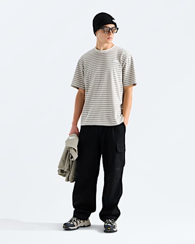 Mens Vista Stripe ShortSleeve Tee TNF Cumulus Cloud  TNF Pinch Stripe HERO2