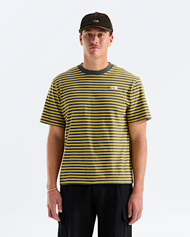 Mens Vista Stripe ShortSleeve Tee TNF New Taupe Green TNF Pinch Stripe Main