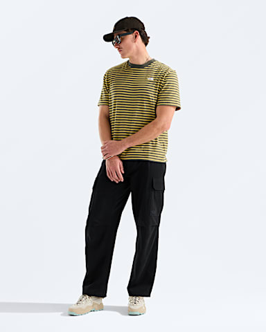 Mens Vista Stripe ShortSleeve Tee TNF New Taupe Green TNF Pinch Stripe HERO2