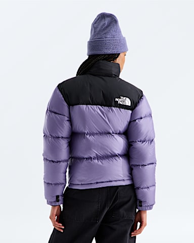 Womens 1996 Retro Nuptse Jacket TNF Grounded Plum TNF Black BACK