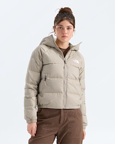 Womens Hydrenalite Down Hoodie TNF Timeless Taupe HERO