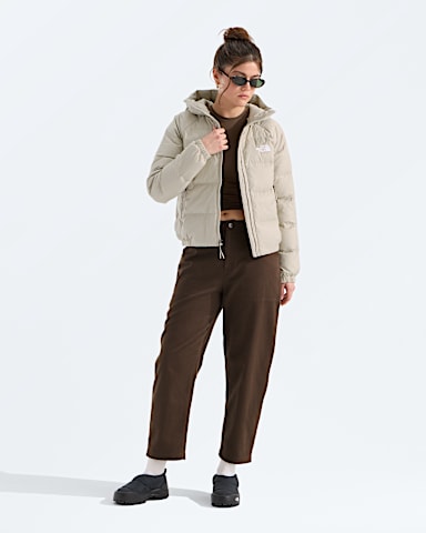 Womens Hydrenalite Down Hoodie TNF Timeless Taupe HERO2