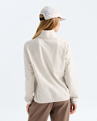 Womens TNF Performance Fleece Zip TNF White Dune Light HeatherDesert Stone BACK