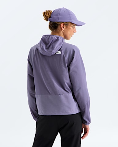 Womens Tek Approach FUTUREFLEECE Hooded Jacket TNF Grounded PlumEndless Dusk BACK