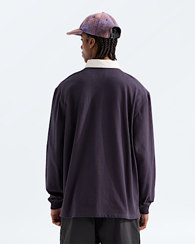 Mens TNF Red Box Rugby Shirt TNF Obsidian BACK