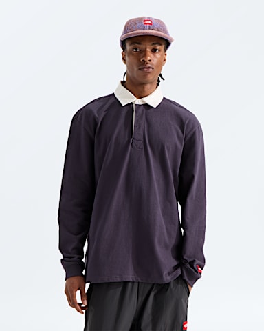 Mens TNF Red Box Rugby Shirt TNF Obsidian Main