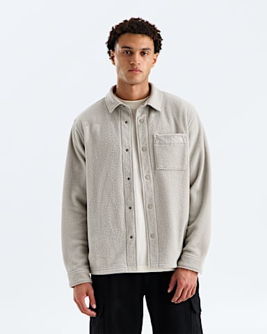 Mens Open Range Fleece LongSleeve Shirt TNF Stone Slab Main
