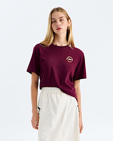 Womens Evolution TNF NSE Relaxed ShortSleeve Tee TNF Burgundy Crush Main