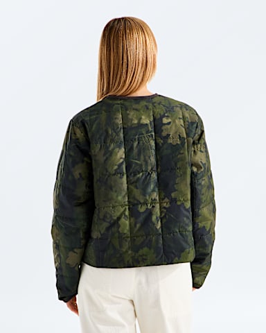 Womens Lhotse Lightweight Insulated JacketPrint TNF Woodland Green Yosemite Oak Print BACK