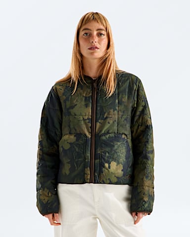 Womens Lhotse Lightweight Insulated JacketPrint TNF Woodland Green Yosemite Oak Print Main