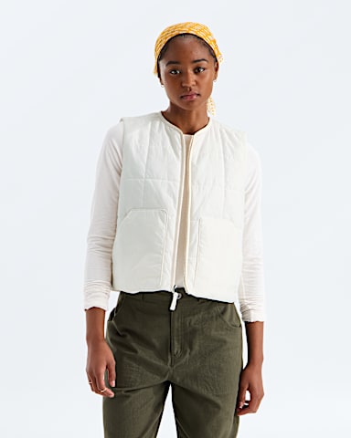 Womens Lhotse LT Insulated Vest TNF White Dune Main
