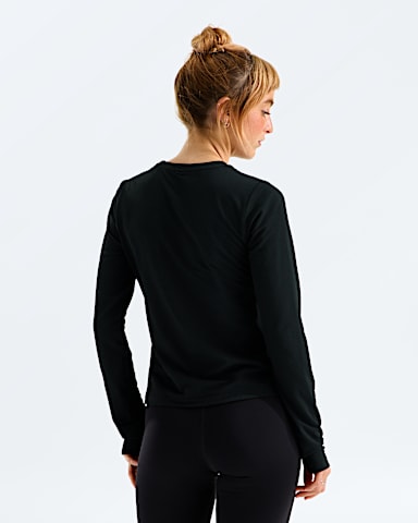 Womens Golden Ridge Ribbed LongSleeve Tee TNF TNF Black BACK