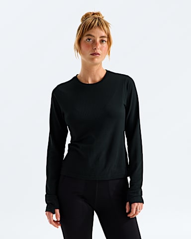 Womens Golden Ridge Ribbed LongSleeve Tee TNF TNF Black Main