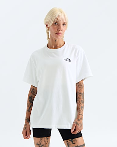 Unisex Distort Logo Relaxed ShortSleeve Tee TNF TNF WhiteSummit Navy HERO3