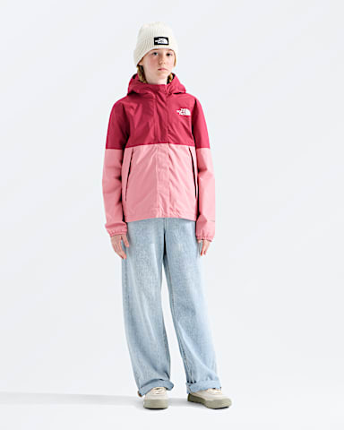 Girls Warm Antora Rain Jacket TNF Fermented ClayPrimrose HERO2