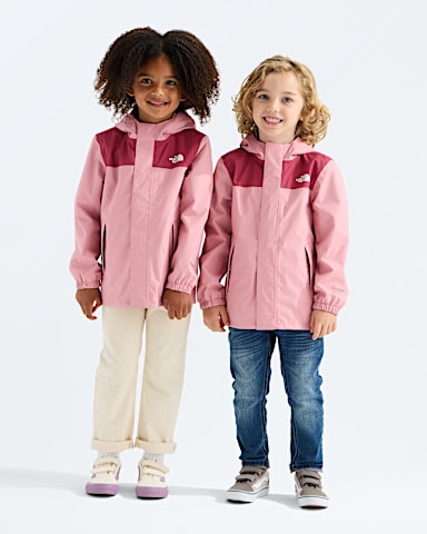 Kids Antora Rain Jacket TNF PrimroseFermented Clay HERO
