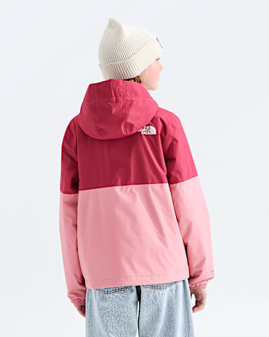 Girls Warm Antora Rain Jacket TNF Fermented ClayPrimrose BACK
