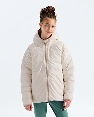 Girls Reversible Perrito Hooded Jacket TNF Timeless Taupe HEROREV